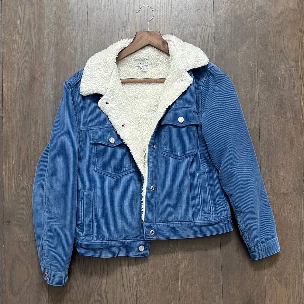 Topshop Cream Sherpa Lined Jacket